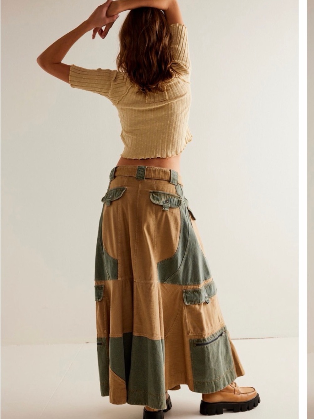 We The Free Win Me Over Cargo Skirt in Dried Cumin Combo - Picture 4 of 8